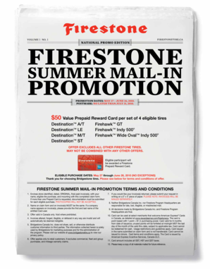 Firestone Summer Mail-In Promotion