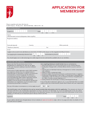 ICAEW Membership Application Form