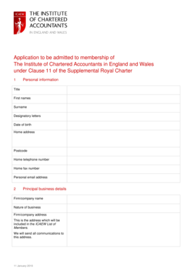 Application for Membership to ICAEW