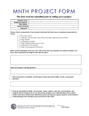 Project Proposal Form