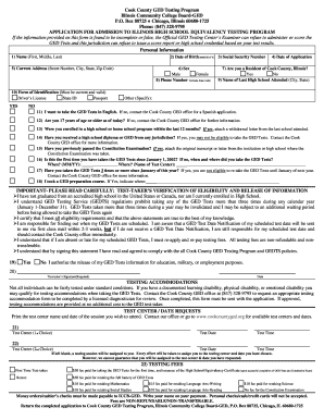 Illinois High School Equivalency Test Application
