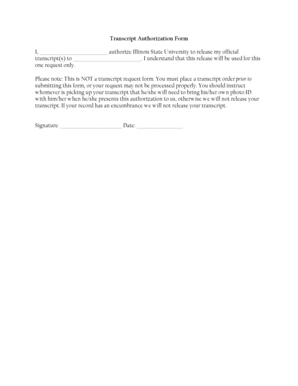 Transcript Authorization Form