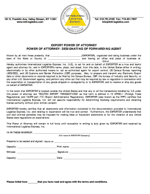 Export Power of Attorney