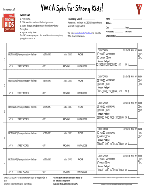 YMCA Strong Kids Campaign Pledge Form