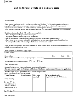Medicare Cost Assistance Review Form
