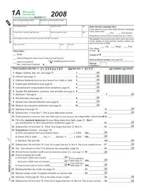 Wisconsin Income Tax Form 2008