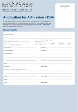 Application for Admission - DBA