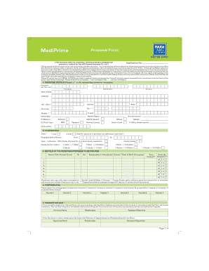 Tata AIG Health Insurance Proposal Form