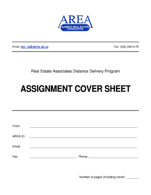 Real Estate Act Assignment Cover Sheet