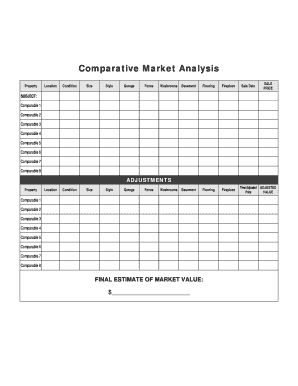 Comparative Market Analysis Form
