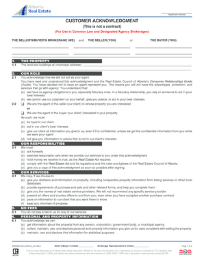 Customer Acknowledgment Agreement