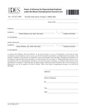 Illinois Power of Attorney for Employer Representation