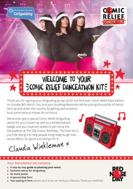 Comic Relief Danceathon Sponsorship Form