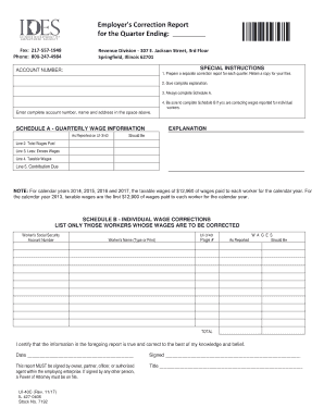 Employer's Correction Report