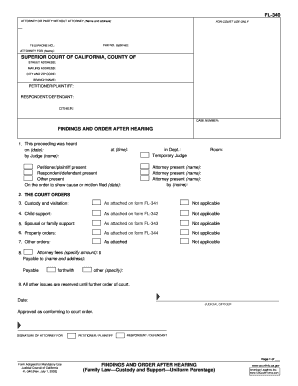 Findings and Order After Hearing