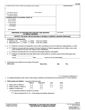 Response to Petition for Custody and Support of Minor Children