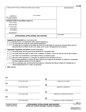 California Family Law Form FL-130