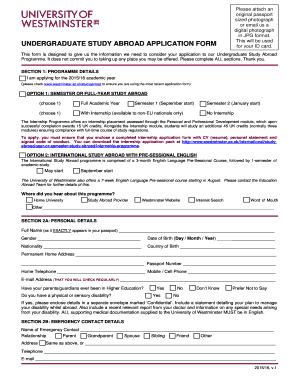 Undergraduate Study Abroad Application Form