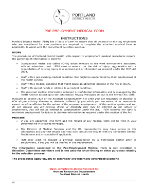Pre-Employment Medical Form