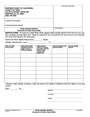 California Work Search Report