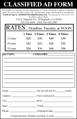 Classified Ad Form