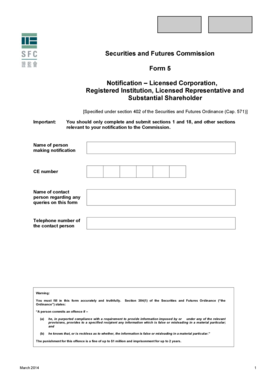 Hong Kong Form 5 Notification