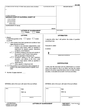 California Guardianship Letters