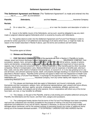 Settlement Agreement and Release