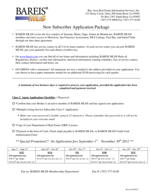 BAREIS MLS Class C Agent Application