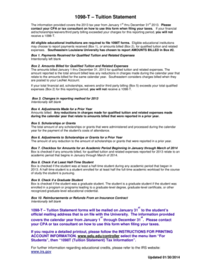1098-T Tuition Statement Form