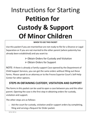 California Custody and Support Petition