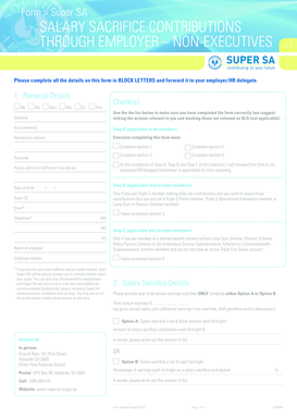 Super SA Salary Sacrifice Form