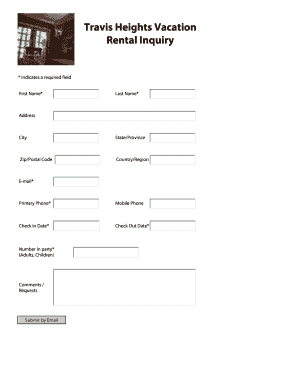 Travis Heights Vacation Rental Inquiry