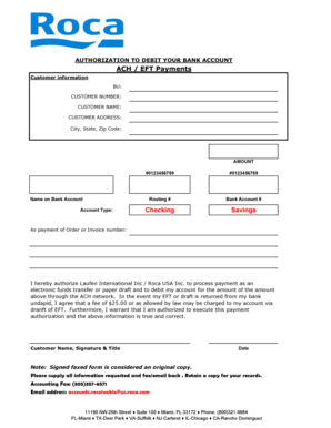 ACH Debit Authorization Form