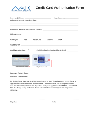 Credit Card Authorization Form