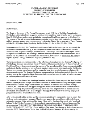 Florida Residential Eviction Summons