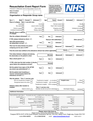 Resuscitation Event Report Form