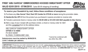 Abu Garcia Sweatshirt Offer Form