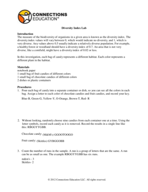 Diversity Index Lab
