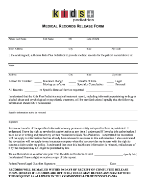 Medical Records Release Form