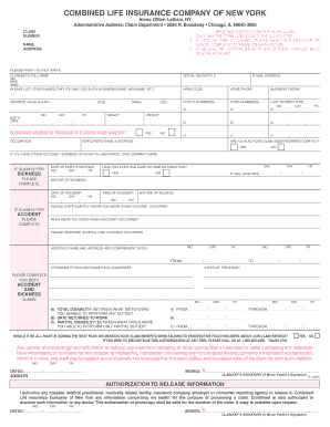 Combined Life Insurance Claim Form