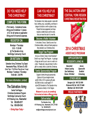 The Salvation Army Christmas Assistance Application