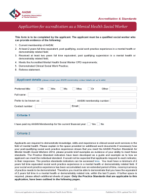 Criteria and application for Accreditation as a Mental ...