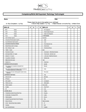 Competency Skills Self-Appraisal Form