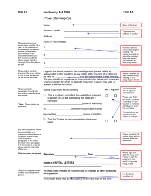 UK Bankruptcy Proxy Form 8.4