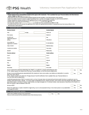 Voluntary Investment Plan Application Form
