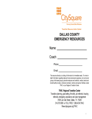 Dallas County Emergency Resources Directory