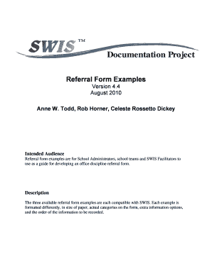 School Discipline Referral Form