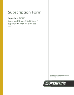 Superfund SICAV Subscription Form