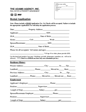 Rental Application Form